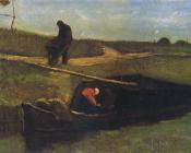 文森特 威廉 梵高 : 泥炭船和两个人